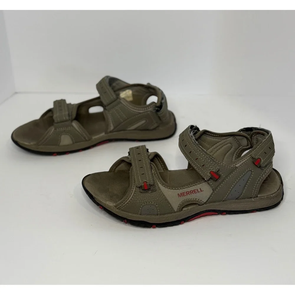 Merrell Kahuna Mens 7 Hiking Sandals Khaki Green Red MX252955 Sport Walking